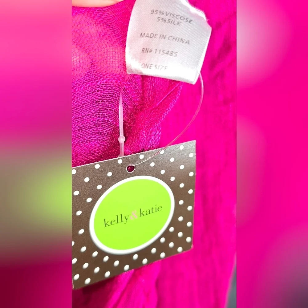 NWT Kelly & Katie Women / Ladies Casual Scarf One Size Fuschia Pink 49''